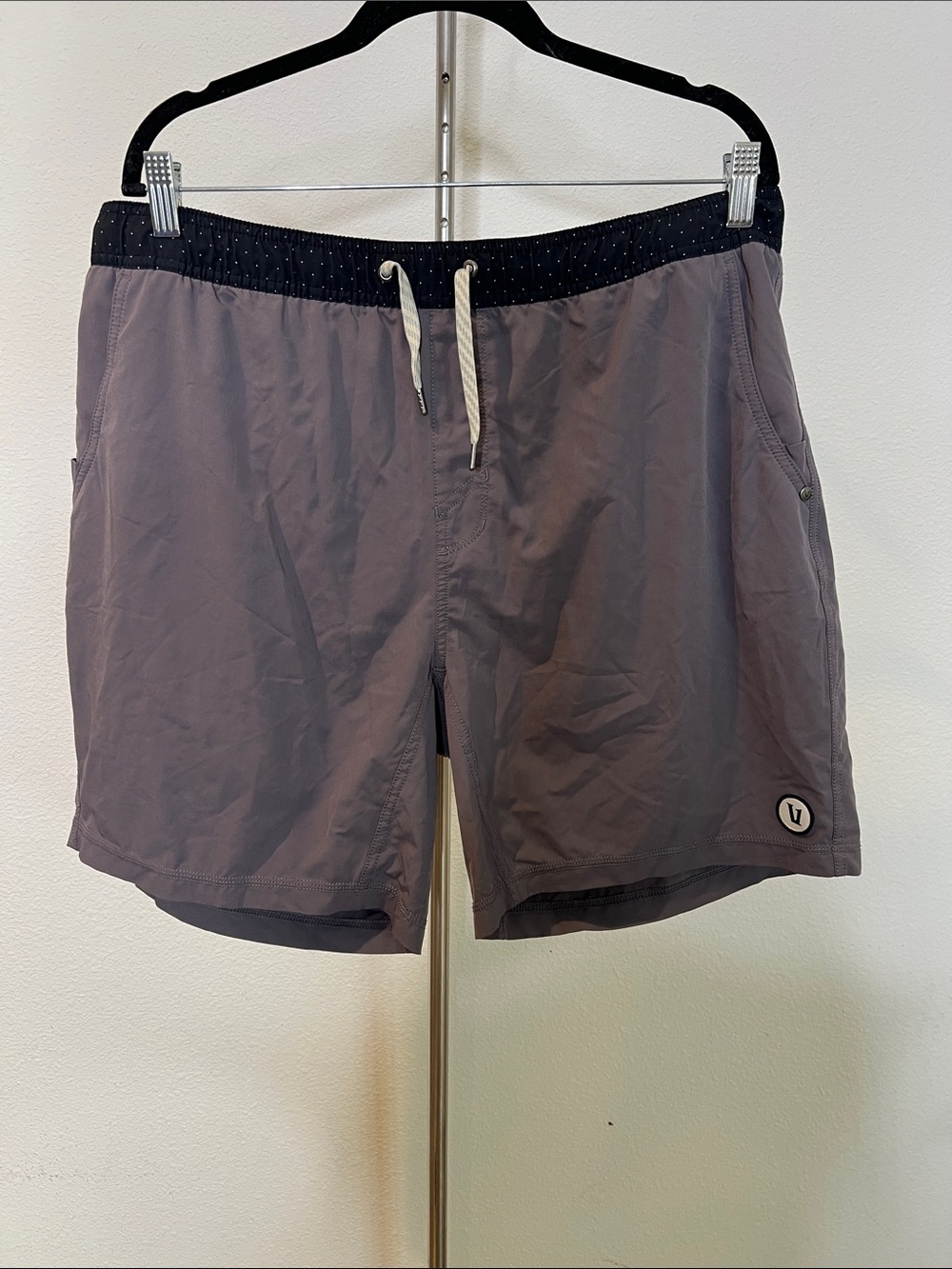 Vuori Men's Slate Gray Kore Shorts with Black Waistband